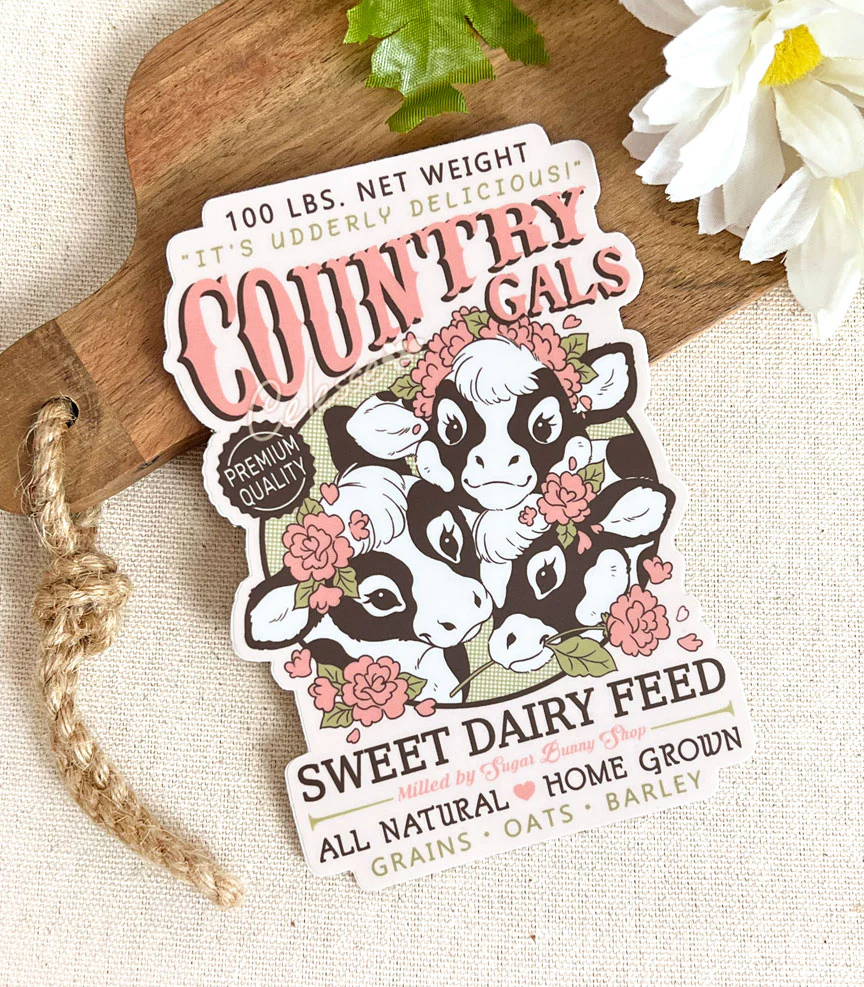 Country Gals Cows Vinyl Sticker