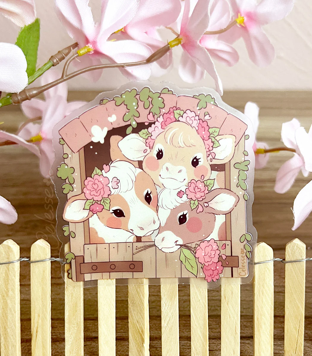 Country Girls Cows Vinyl Sticker - Image 2