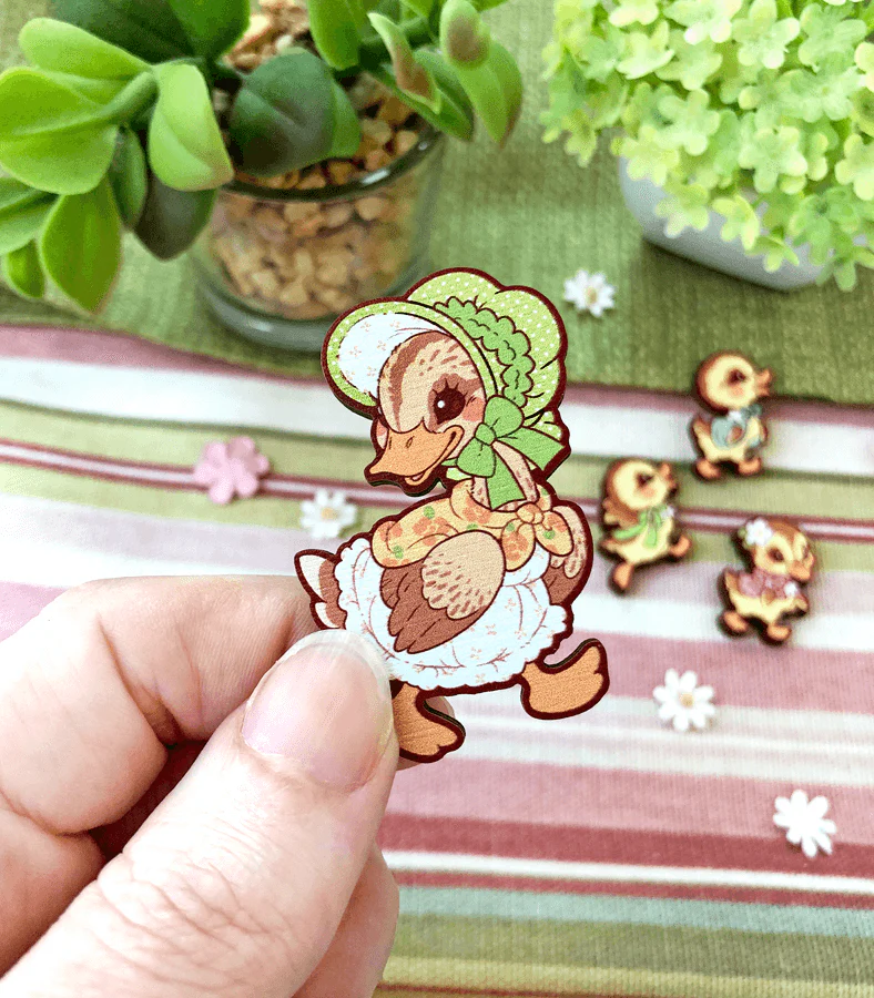 Darling Ducklings Wood Pins or Magnets - Image 3