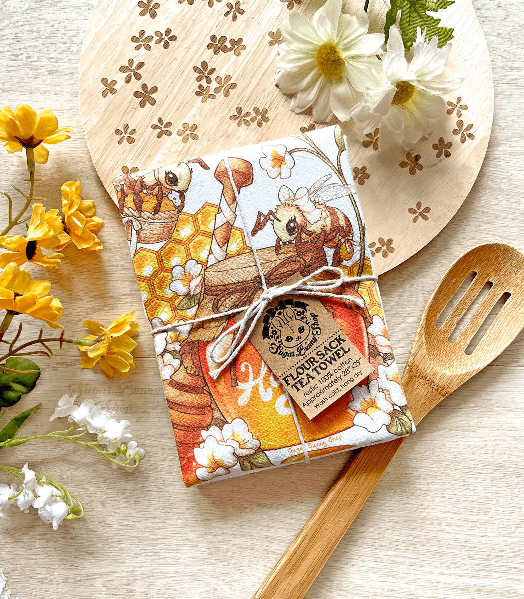 Honey Bees Flour Sack Tea Towel - Image 3