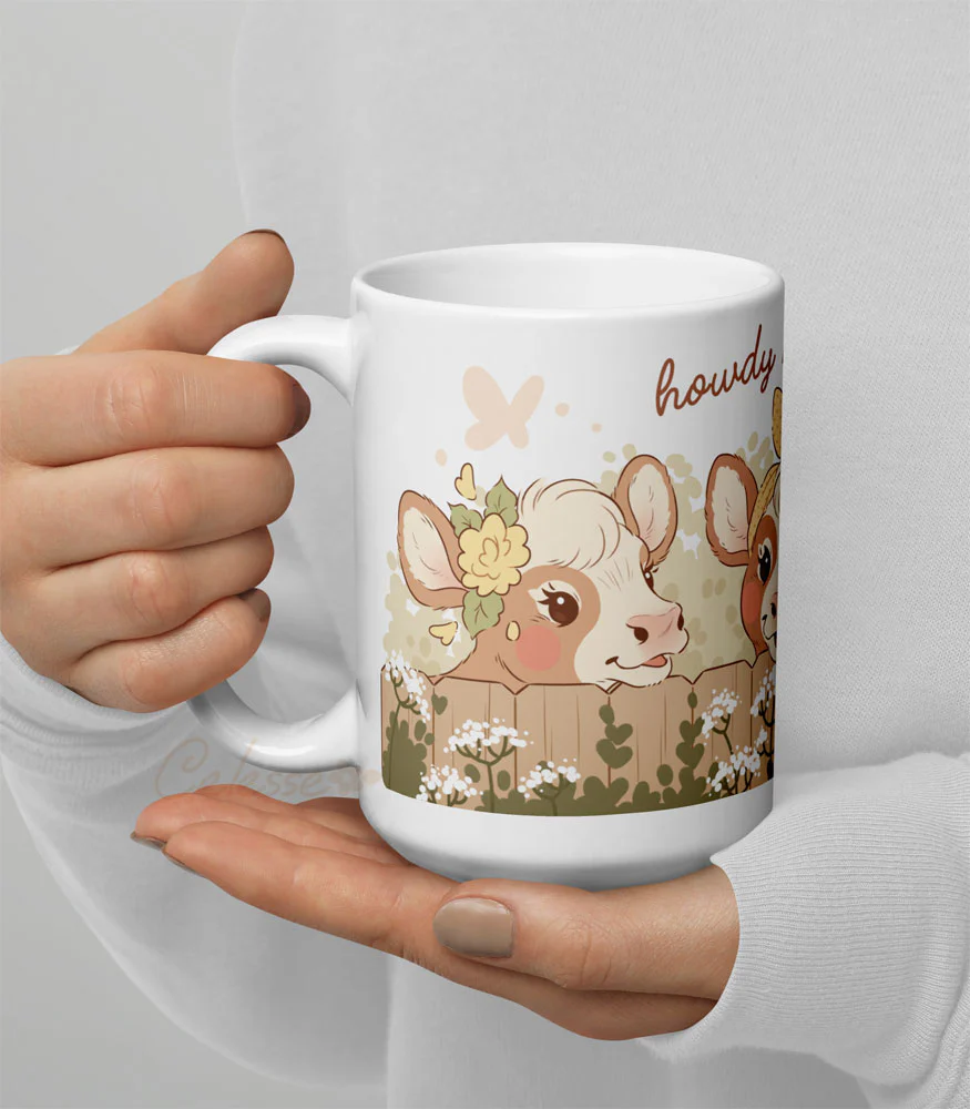Howdy Neighbor Cows Mug - Image 3