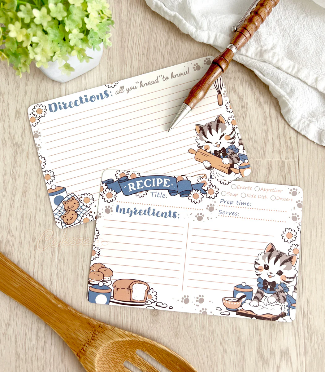 Kneady Kitten Recipe Cards