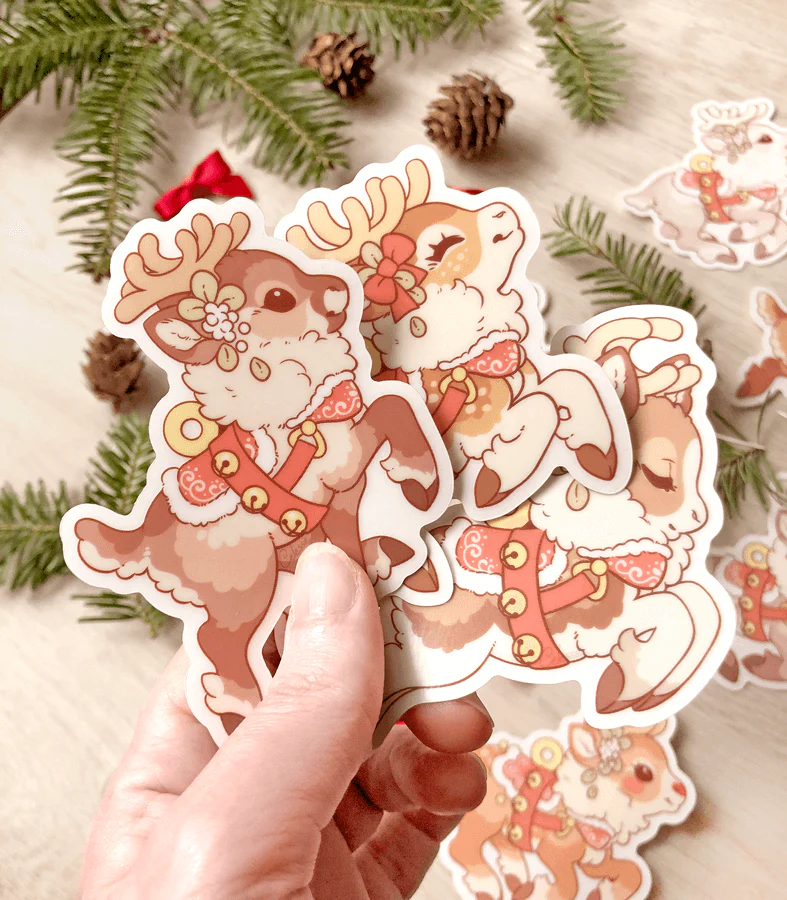 Santa's Reindeer Vinyl Stickers - Image 4
