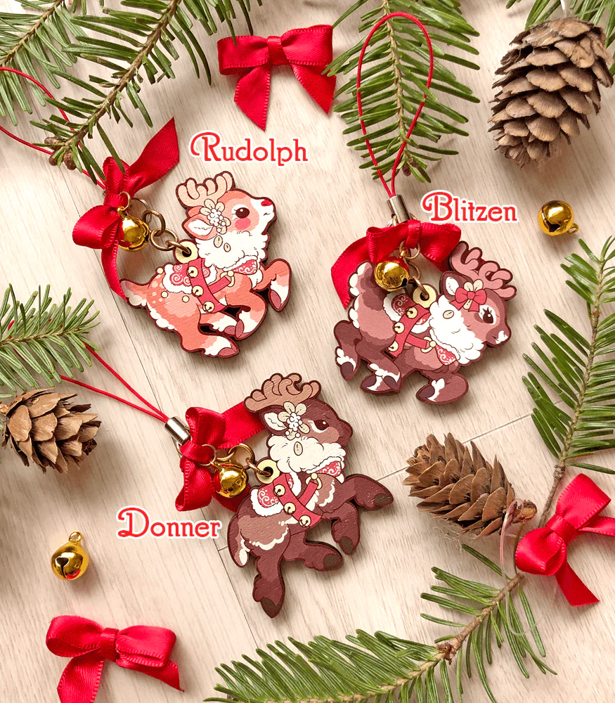 Santa's Reindeer Wood Ornament Garland - Image 4