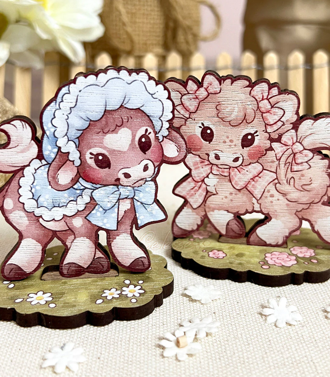 Tiny Moos Cow Wood Standees - Image 4